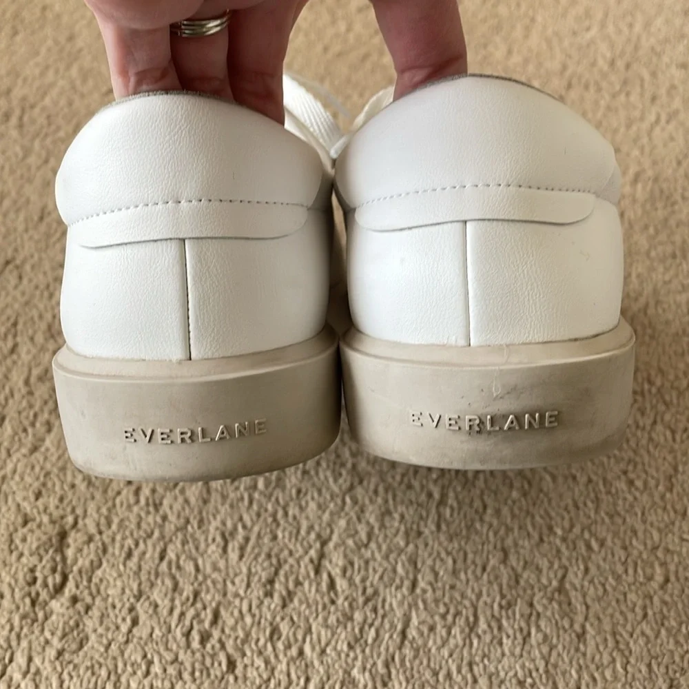 Everlane ReLeather White Sneakers Unisex Minimalist W’s 9.5 M’s 7.5 Shoes Casual